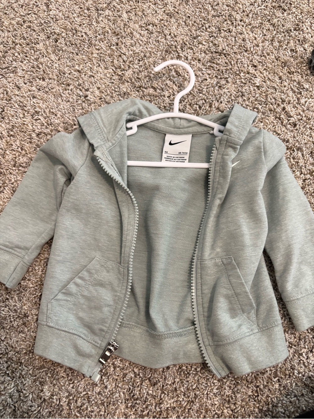 Nike Kids Sage Green Full-Zip Hoodie